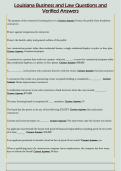 Louisiana Business and Law Questions and  Verified Answers 