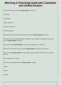 Med Surg 3- Final Study Guide part 2 Questions  and Verified Answers 
