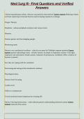 Med Surg III - Final Questions and Verified  Answers 
