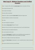 Med Surg III - Midterm Questions and Verified  Answers