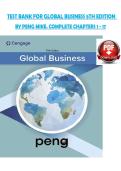 TEST BANK FOR GLOBAL BUSINESS 5TH EDITION  BY PENG MIKE&period; COMPLETE CHAPTERS 1 - 17