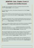 MGMT404 - Quiz - Chapter 13 and 14  Questions and Verified Answers 