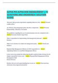 Alpha Phi Alpha risk management &vert; 71 Questions and Answers&lpar;A&plus; Solution guide&rpar; 2026