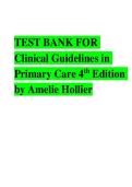Test Bank for CLINICAL GUIDELINES IN PRIMARY CARE 4th Edition by  Amelie Hollier &vert;ISBN&colon; 9781892418272&vert; Guide A&plus;