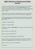 MMSC 409 Exam 2 Questions and Verified  Answers 