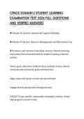 CPACE DOMAIN 2 STUDENT LEARNING EXAMINATION TEST 2026 FULL QUESTIONS AND VERIFIED ANSWERS