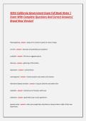 SDSU California Government Exam Full Book Notes  Exam With Complete Questions And Correct Answers&vert; Brand New Version&excl;