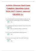 Activity Director Final Exam  Complete Questions Latest  2026&sol;2027 Correct Answers  GRADED A&plus;