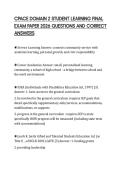 CPACE DOMAIN 2 STUDENT LEARNING FINAL EXAM PAPER 2026 QUESTIONS AND CORRECT ANSWERS