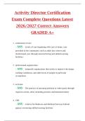 Activity Director Certification  Exam Complete Questions Latest  2026&sol;2027 Correct Answers  GRADED A&plus;