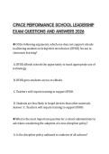 CPACE PERFORMANCE SCHOOL LEADERSHIP EXAM QUESTIONS AND ANSWERS 2026