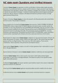 NC state exam Questions and Verified Answers 