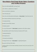 New Mexico Real Estate Broker Basics Questions  and Verified Answers