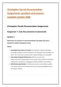Christopher Parrish Documentation  Assignments&semi; questions and answers&comma;  complete solution 2026  