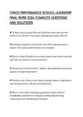 CPACE PERFORMANCE SCHOOL LEADERSHIP FINAL PAPER 2026 COMPLETE QUESTIONS AND SOLUTIONS