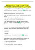 Business Savvy Exam Prep ACTUAL  QUESTIONS AND CORRECT ANSWERS -