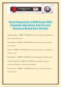 Great Depression CGMS Exam With Complete Questions And Correct Answers&vert; Brand New Version