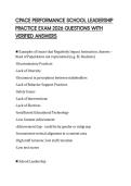CPACE PERFORMANCE SCHOOL LEADERSHIP PRACTICE EXAM 2026 QUESTIONS WITH VERIFIED ANSWERS