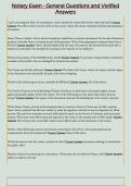 Notary Exam - General Questions and Verified  Answers