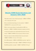 Obesity CGMS Exam Questions and Answers 100&percnt; PASS