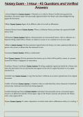Notary Exam - 1-Hour - 45 Questions and Verified  Answers 