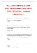 WATER RESTORATION Exam  IICRC Complete Questions Latest  2026&sol;2027 Correct Answers  GRADED A&plus;