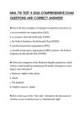 MHA 710 TEST 4 2026 COMPREHENSIVE EXAM QUESTIONS AND CORRECT ANSWERS