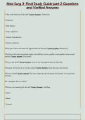 Med Surg 3- Final Study Guide part 2 Questions  and Verified Answers