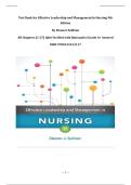 Test Bank for Effective Leadership and Management In Nursing 9th Edition By Eleanor Sullivan &vert; All Chapters &lpar;1-27&rpar; Q&A Verified with Rationales &vert;Grade A&plus; Assured &vert; ISBN 9780134153117