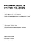 NUR 353 Final Exam 2025 &vert; Complete Questions and Verified Answers