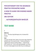 Psychotherapy for the Advanced Practice Psychiatric Nurse Nursing Test Bank 2026