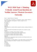 WGU D265 &colon; Thinking Critically Actual Exam Questions & Verified Answers &vert; Western Governors University