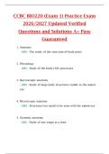 CCBC BIO220 &lpar;Exam 1&rpar; Practice Exam  2026&sol;2027 Updated Verified  Questions and Solutions A&plus; Pass  Guaranteed 