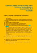 &sol;Essentials of Pediatric Nursing 3rd Edition by Kyle and Carman Test Bank Questions Complete With Verified SOLUTIONS &vert; 3RD edition verified &vert;