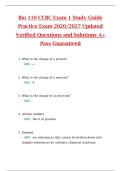 Bio 110 CCBC Exam 1 Study Guide  Practice Exam 2026&sol;2027 Updated  Verified Questions and Solutions A&plus;  Pass Guaranteed