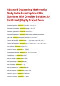 Advanced Engineering Mathematics Study Guide 2026&colon; Exam Questions & Complete A&plus; Solutions