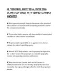 MI PERSONNEL AGENT FINAL PAPER 2026 EXAM STUDY SHEET WITH VERIFIED CORRECT ANSWERS