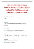 CSIT 101 CCBC FINAL EXAM  REVIEWED Practice Exam 2026&sol;2027  Updated Verified Questions and  Solutions A&plus; Pass Guaranteed 