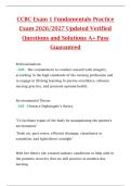 CCBC Exam 1 Fundamentals Practice  Exam 2026&sol;2027 Updated Verified  Questions and Solutions A&plus; Pass  Guaranteed
