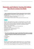 &sol;Maternity and Pediatric Nursing 4th Edition Ricci Kyle Carman Test Bank  Complete Chapters