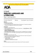 ACTUAL 2025 AQA A-LEVEL ENGLISH LANGUAGE AND LITERATURE Paper 2 Exploring Conflict Question  Paper & Mark Scheme &lpar;Merged&rpar; Thursday 22 May 2025 &lbrack;VERIFIED&rsqb;