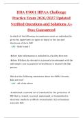 DHA US001 HIPAA Challenge  Practice Exam 2026&sol;2027 Updated  Verified Questions and Solutions A&plus;  Pass Guaranteed