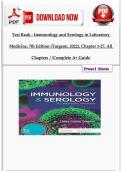 Test Bank - Immunology and Serology in Laboratory Medicine&comma; 7th Edition &lpar;Turgeon&comma; 2022&rpar;&comma; Chapter 1-27&comma; All Chapters &vert;&vert;Complete A&plus; Guide