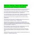 Machine Startup - Basic Mill Operator Questions and Answers Graded A&plus;