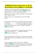 QMB3302 Practice Final Exam  ACTUAL  QUESTIONS AND CORRECT ANSWERS 