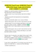 QMB3302 Final Exam&comma; QMB3302 Final UF  UPDATED Study Guide QUESTIONS  AND CORRECT ANSWERS 