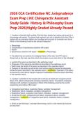 NC Chiropractic Assistant &lpar;CCA&rpar; Jurisprudence 2026&colon; Highly Graded Study System &vert; Pass the Exam