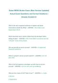 Dubai RERA Broker Exam &ndash; New Version Updated &vert; Actual Exam Questions and Correct Solutions 2026&sol;2027