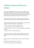 MSW Exam Questions With Correct Answers