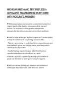 MICHIGAN MECHANIC TEST PREP 2025 &ndash; AUTOMATIC TRANSMISSION STUDY GUIDE WITH ACCURATE ANSWERS